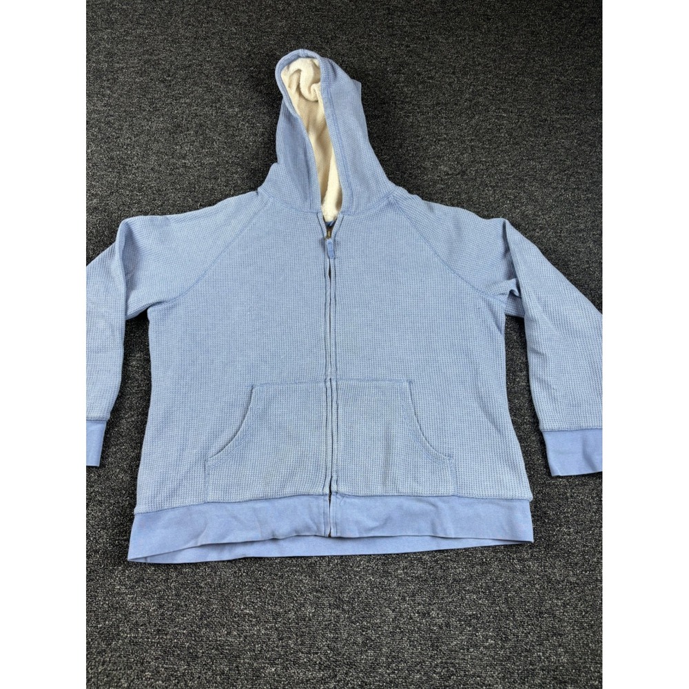 L.L.Bean XL Sherpa Lined Hoodie‎ Blue Full Zip Jacket Womens